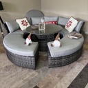 SET MEDIA LUNA SOFA Y BANCAS NAPOLI GRIS COJINES GRIS HAI18C151A-W-O-1 