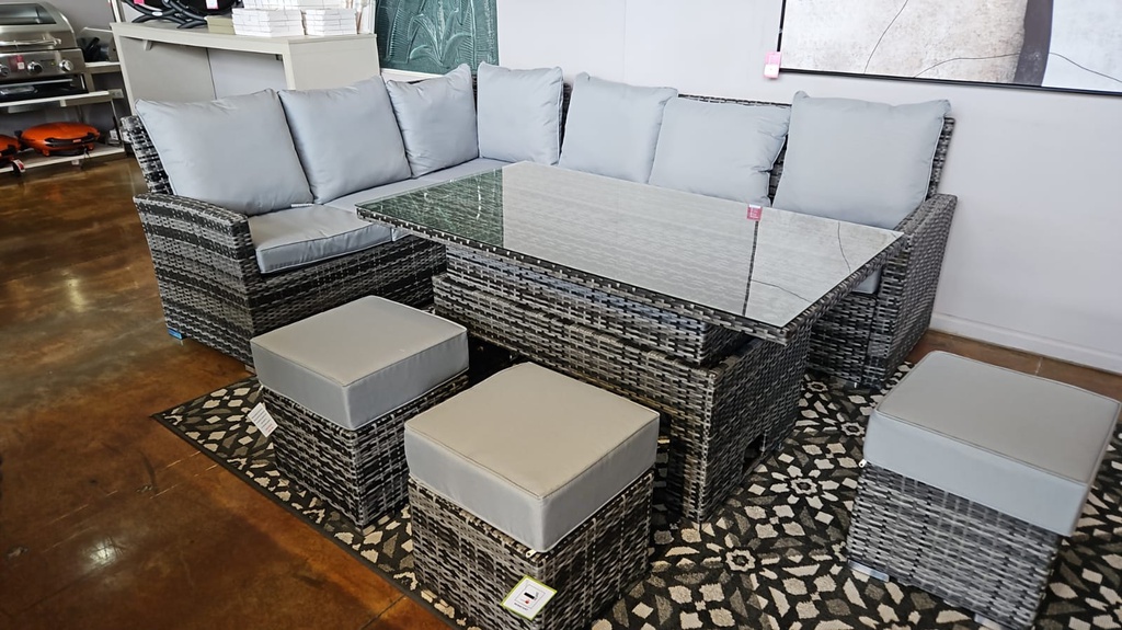 SOFA EN L CON MESA AJUSTABLE 3 OTO CAFE OSCURO  HAI12C053A-W-RS-3D-KD