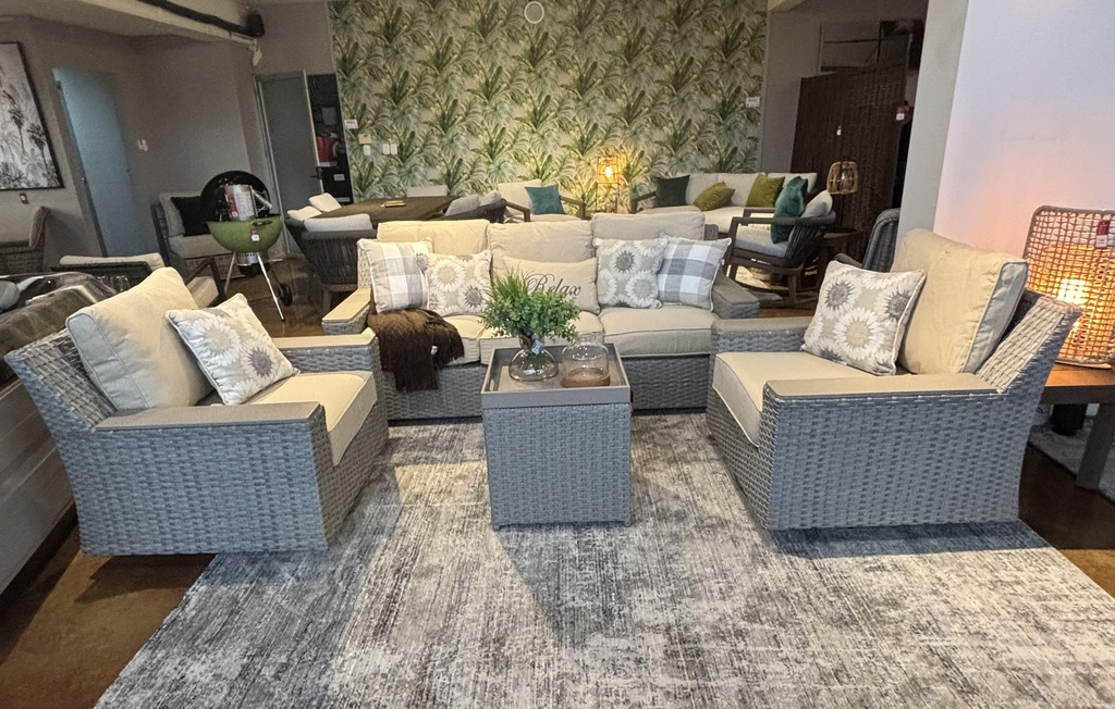SET SOFA TRIPLE 2 SOFAS INDIVIDUALES GIRATORIOS MESA CENTRO HAI18C35A-W-SV-1
