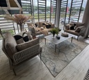 SET SOFA DOBLE 2 INDIVIDUALES PRAGA BEIGE MESA CENTRO CINDS22104-BR