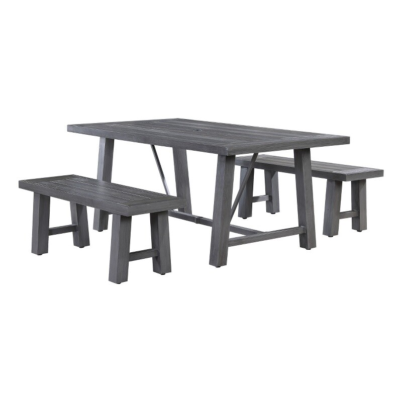 MESA COMEDOR PANAMA COLOR BRUSHED GREY 215X100CM HAI19T030A-215100-JB-003