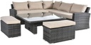 SET SOFA EN L MESA CENTRO 2 OTO FIBRA CAFE MIXTO HAI16C122A-JY78098
