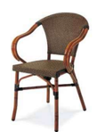 SILLA PARIS 5 NEGRA CON BRAZOS BROWM RATTAN J5AC3505A04TEX