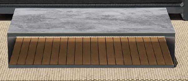 MESA CENTRO MONTANA BLANCA SOBRE TECA 150X80X35 CM J5AT5880N23HPL