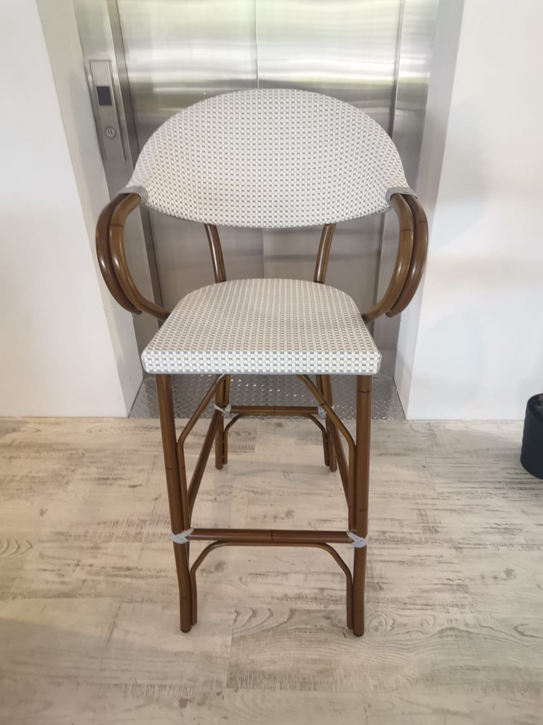 SILLA BAR PARIS 5B BLANCA FRAME DARK BAMBOO J5AC3505B18TEX