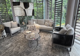 [BL7179] SET SOFA DOBLE MAUI GRIS 2 SOFA INDIVIDUAL FIJO Y GIRATORIO HAI23C071A