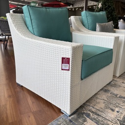 [BL7204] SOFA INDIVIDUAL FIJO UBUD BLANCO COJINES AZULES 83X90X90 CM HAI12C057A-W-2